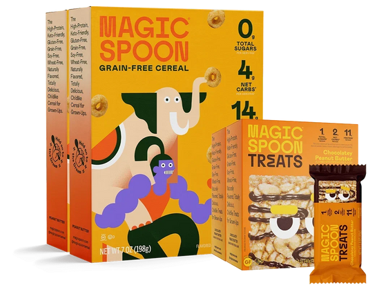 THE NUTTY PACK - 8 cereal treats (2 boxes) + 2 boxes of cereal