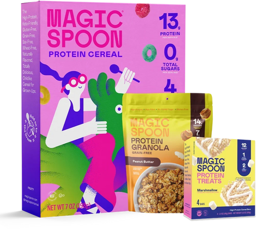 Magic Spoon Starter Pack - 1 box of cereal + 1 bag of granola + 4 cereal treats